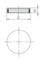 Shallow Pot Magnet SWF1 Line Drawing Shallow Pot Magnet SWF1 Line Drawing