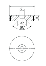 Shallow Pot Magnet SWF4 Line Drawing Shallow Pot Magnet SWF4 Line Drawing