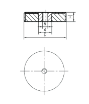 Shallow Pot Magnet SWF5 Line Drawing Shallow Pot Magnet SWF5 Line Drawing