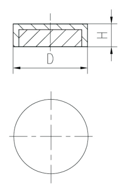 Shallow Pot Magnet SWN3 Line Drawing Shallow Pot Magnet SWN3 Line Drawing