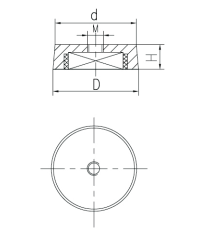 Shallow Pot Magnet SWN7 Line Drawing Shallow Pot Magnet SWN7 Line Drawing