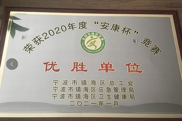 winning units of the health  safety cup competition in 2020