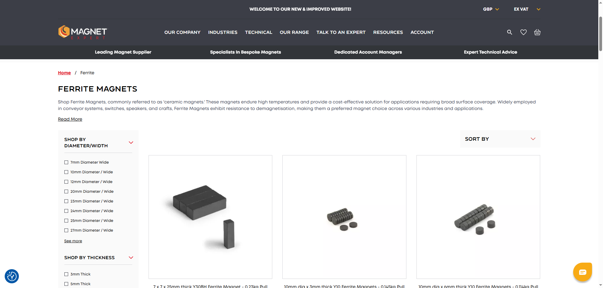 ferrite magnets are used in